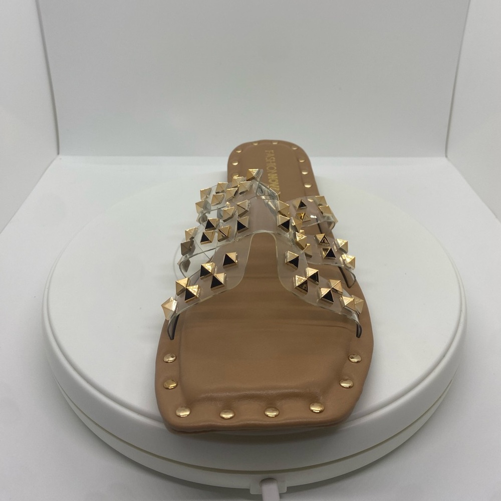 Fashion Nova Gold Studded Sandals